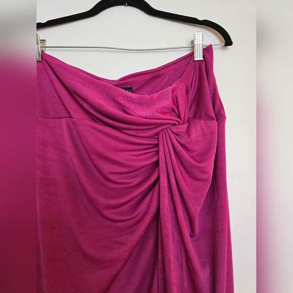 JLUXLABEL Pink Knotted Take You There High Slit Stretch Jersey Maxi Skirt​ - Picture 4 of 6